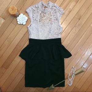 Lace Peplum Dress β¨